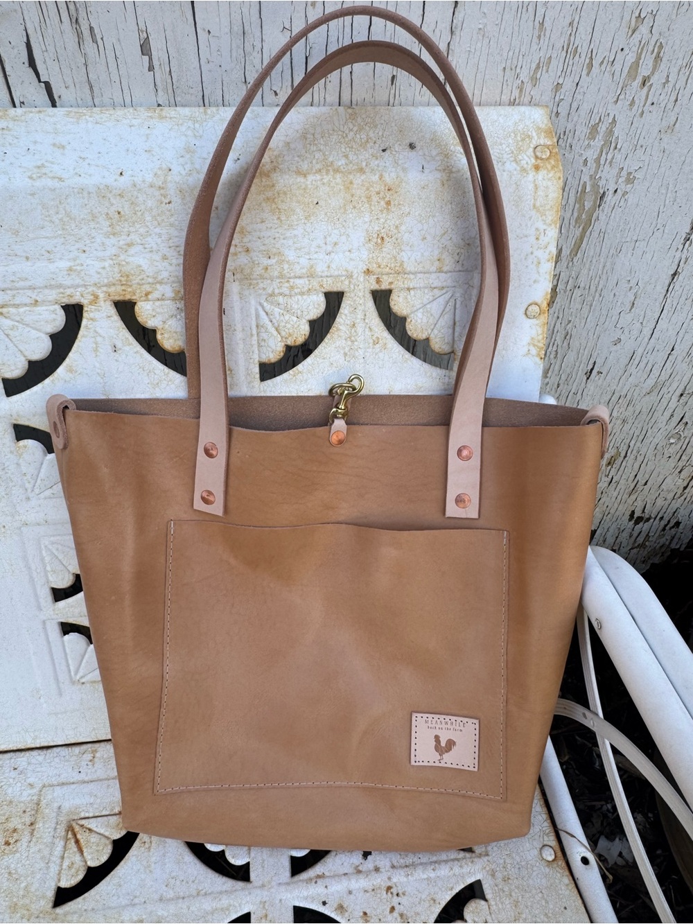 Meanwhile back on the farm Virginia Leather Signature Tote 12”x12.5”x4.5”